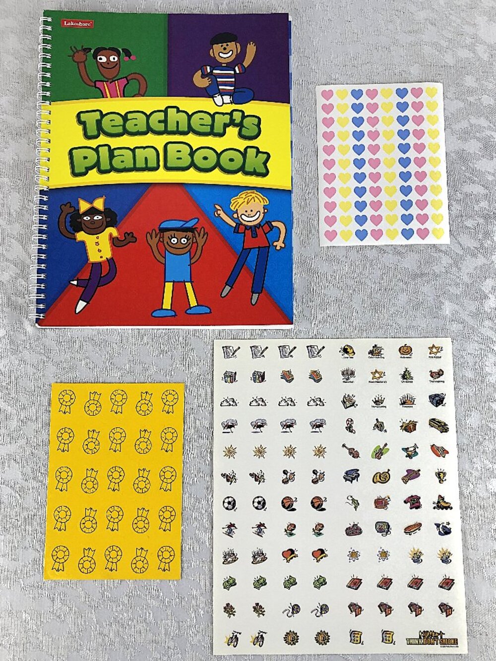 Lakeshore Teacher’s Lesson Plan Book Undated Spiral Bound +Stickers & Clings NWT